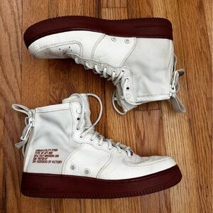 Nike SF Air Force 1 Mid Mars Stone Sneakers Shoes Ivory Red Retro Men’s Size 8.5